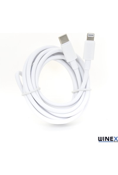 Winex SX25P 3A 45W Type-C To Lightning Data ve Hızlı Şarj Kablosu 3’lü Paket 1, 2, 3 Metre Beyaz
