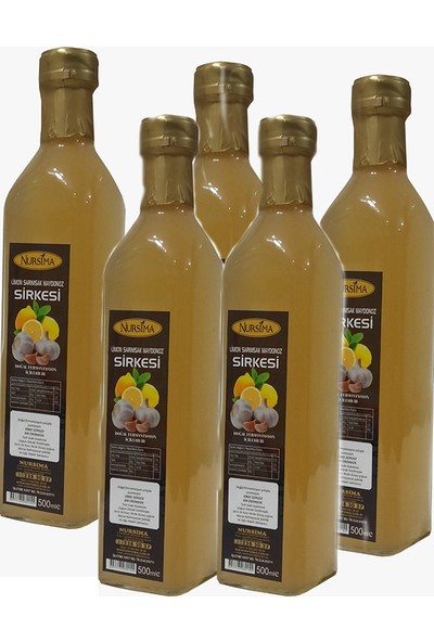 Nursima Limon Sarımsak Maydanoz Sirkesi 5 x 500 ml