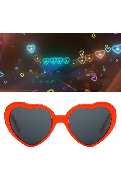 Malory Özel Efekt Gözlükleri Kalp Şeklinde Kalp Kırmızı Gözlük Kırmızı 1 (Yurt Dışından)