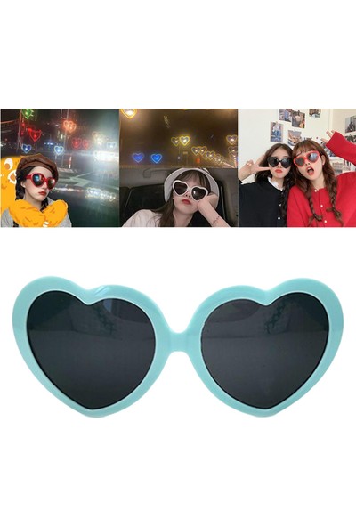 Malory Özel Efekt Gözlükleri Kalp Şeklinde Kalp Kırınım Gözlükleri Kadın Mavisi 1 (Yurt Dışından)