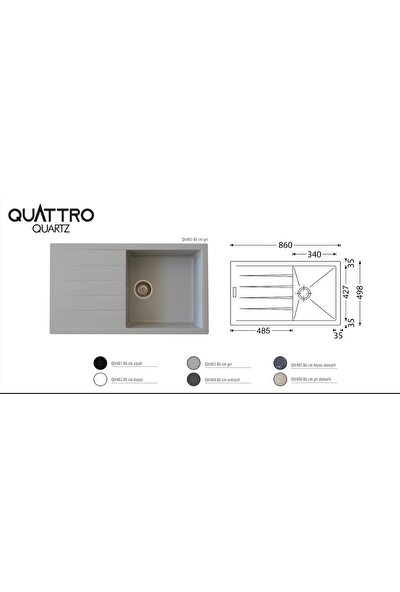 Quattro Eviye Tekgözlü Damlalıklı