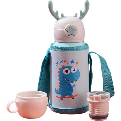 500 ml. Taşınabilir Yalıtımlı Çocuk Suluk - Yeşil (Yurt Dışından)