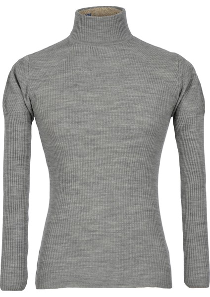 Yarım Balıkçı İnce Fitil Slim Fit Erkek Triko