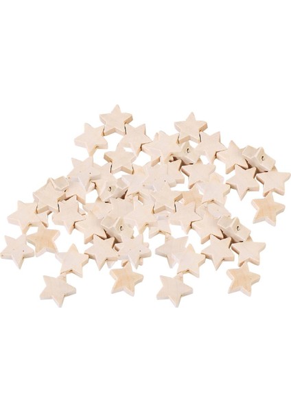 50PCS Yıldız Ahşap Boncuklar Boyasız Gevşek Aralayıcı Boncuklar Dıy Bulguları El Sanatları 50 Adet (Yurt Dışından)