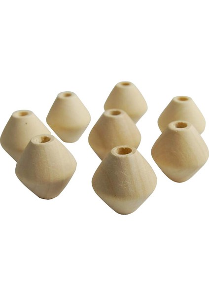 6 mm Delikli 20 Adet Boyasız Geometrik Bitmemiş Ahşap Top (Yurt Dışından)