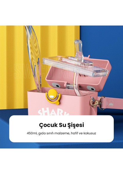 450ML Sevimli Köpekbalığı Modeli Çocuk Su Şişesi - Mavi (Yurt Dışından) fırsatları