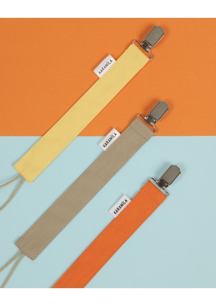 3'lü Set Poplin Kumaş Emzik Askısı - Emzik Zinciri - Bebek Hediyesi