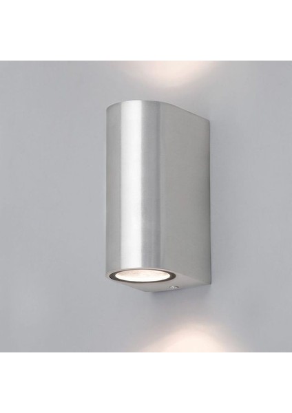 14 Watt Beyaz Işık Ledli Nikel Kaplama Plastik Kasa Çift Yönlü Dekoratif Bahçe Teras Duvar Aplik