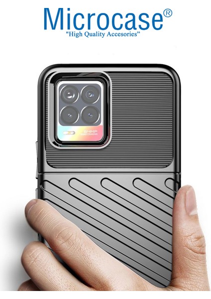 Realme 8 Thunder Serisi Darbeye Dayanıklı Silikon Kılıf - Siyah