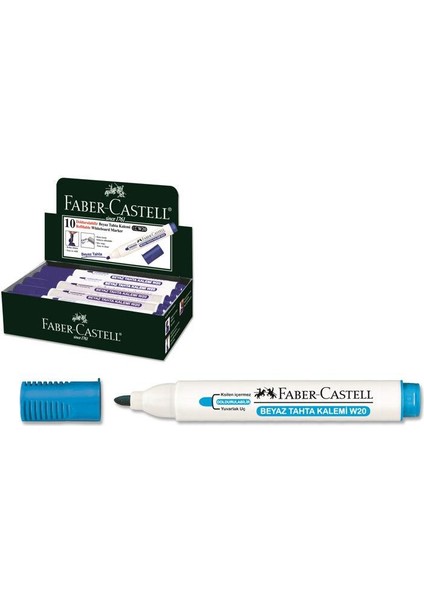 Faber Castell Beyaz Tahta Kalemi Gök Mavi 10'lu Kutu