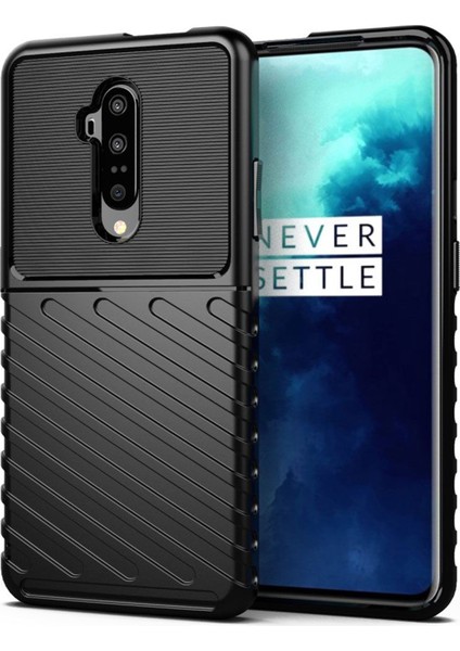 Oneplus 7t Pro Thunder Serisi Darbeye Dayanıklı Silikon Kılıf - Siyah