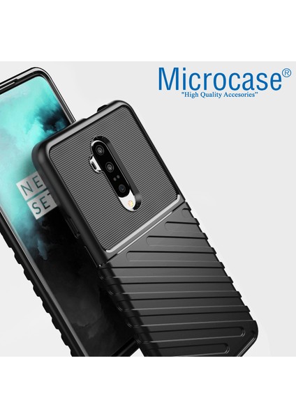 Oneplus 7t Pro Thunder Serisi Darbeye Dayanıklı Silikon Kılıf - Siyah