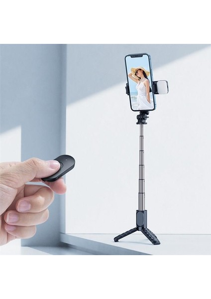 SS-1781 Bluetooth Selfie Çubuğu Uzaktan Kumandalı/tripod Standlı - Siyah