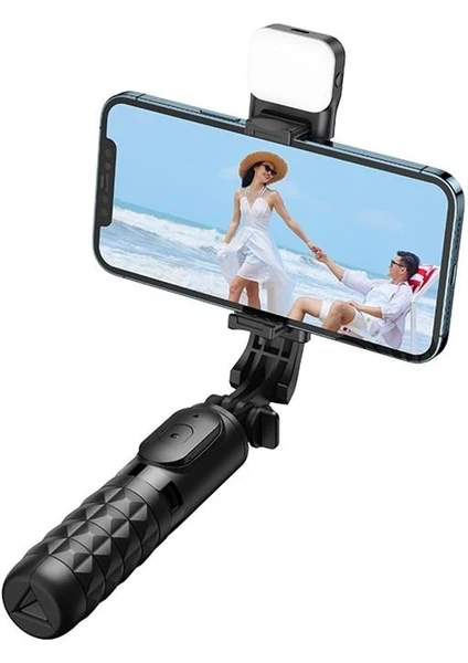 SS-1781 Bluetooth Selfie Çubuğu Uzaktan Kumandalı/tripod Standlı - Siyah