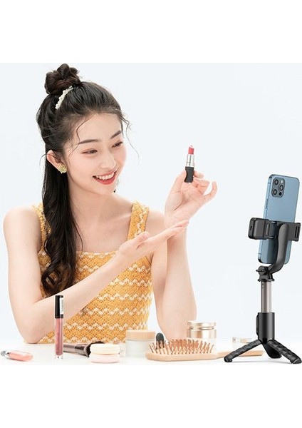 SS-1781 Bluetooth Selfie Çubuğu Uzaktan Kumandalı/tripod Standlı - Siyah