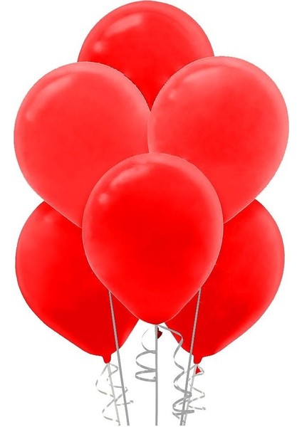 100 Adet Kırmızı Renk Balon-+ Balon Zinciri Balon Bandı Balon Pompası
