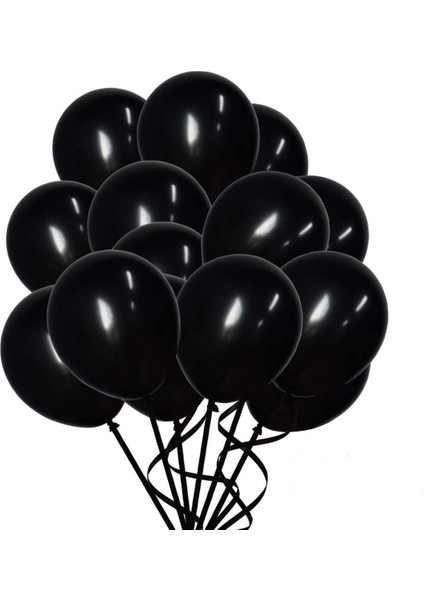 100 Adet Siyah Renk Balon-Dogum Günü5 Metre Balon Zıncırı Hediyeli-5 Metre Balon Zıncırı Hediyeli
