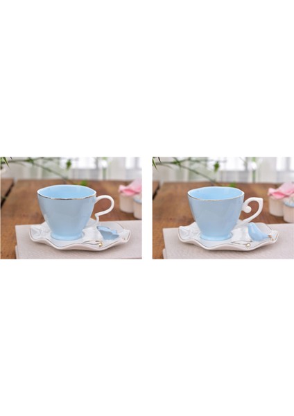 Renkli Toprak Kahve Fincanı ve Tabağı Seti Yaratıcı Seramik Çay Bardağı Öğleden Sonra Çay Seti Moda Çiçek Çay Bardağı (Yurt Dışından)