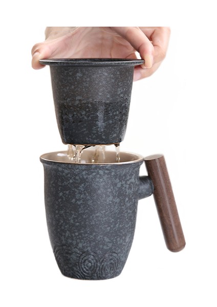 Kapak Çay ve Su Ayırma ile Seramik Kupa Filtre Çay Bardağı Kahve Fincanı Kişisel Fincan Iş Hediye Fincan (Yurt Dışından)