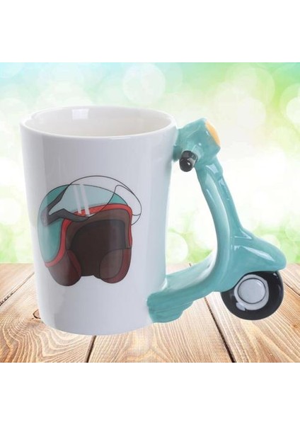 3D Motosiklet El Boyalı Seramik Kupa Yaratıcı Lokomotif Kolu Kahve Fincanı Çocuk Hediye (Yurt Dışından)