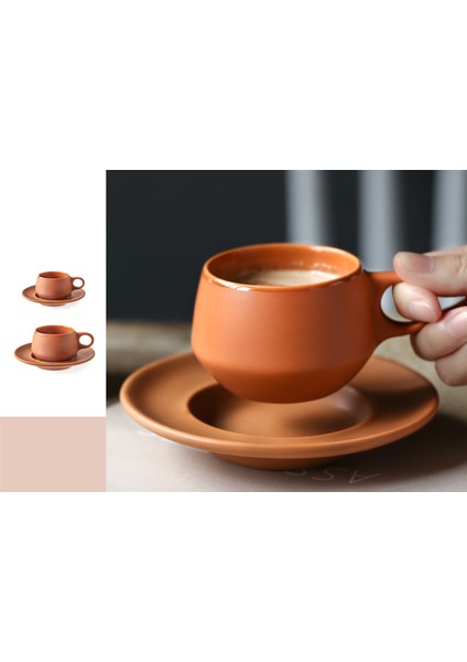 Seramik Espresso Kahve Fincanı ve Tabağı Seti Cappuccino Fincan (Yurt Dışından)