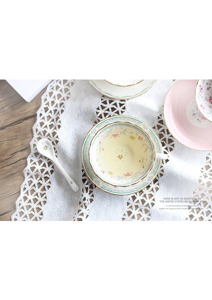 Çiçek Çay Sanat Hediye Kahve Fincanı Desen El Yapımı Kemik Çini Avrupa Kahve Fincanı Espresso Çevre Dostu Çay Fincanı | Kahve Kupası ve tabak Setleri (Yurt Dışından)
