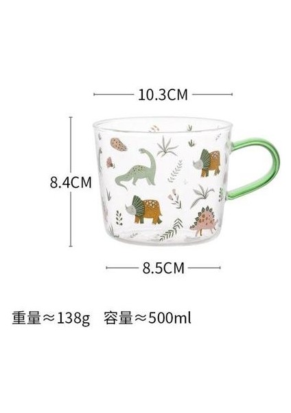 Hayvan Sevimli Çocuklar Küçük Cam Bardak Öğrenci Suyu Isıya Dayanıklı Bardak Yaratıcı Şeffaf Drinkware Vasos Içme Gözlük BK50BL | Bira Steins (Yurt Dışından)