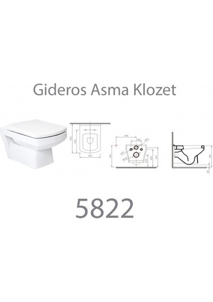 Gideros Asma Klozet+Soft Kapak fiyatları