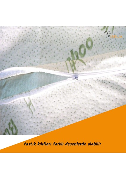 Yastık Boncuk Elyaf Antibakteriyel Uyku Yastığı Pamuklu Dikişli 1000 gr + Pamuklu Fermuarlı Kılıf