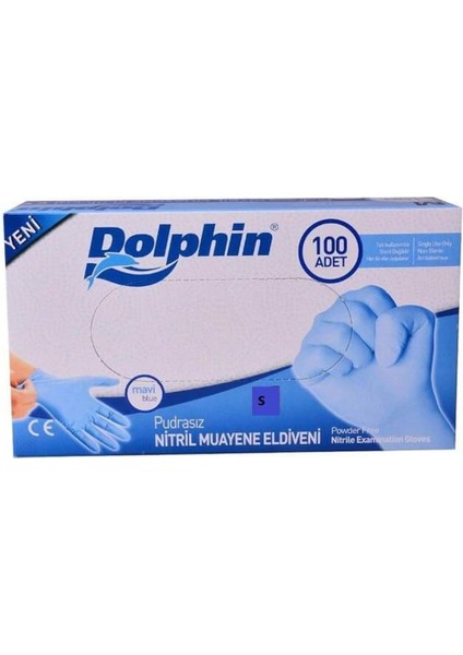 Dolphin Pudrasız Nitril Eldiven Mavi L