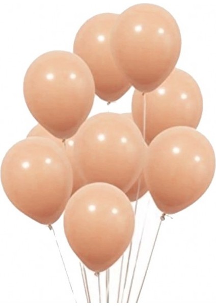 50 Adet Makaron Soft Somon Renk Balon-+ Balon Zinciri Balon Bandı Hediye