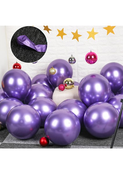 15 Adet Mor Krom Balon (Aynalı Balon) 1 Kalite Krom Balon Aynalı Balon Helyum Uyumlu