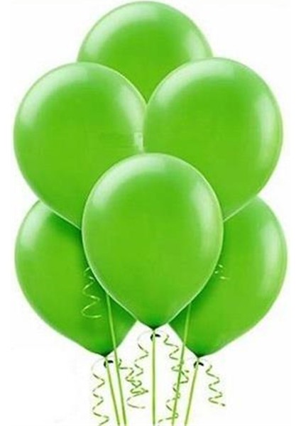 20 Adet Metalik Sedefli Açık Yeşil Balon, Helyumla Uçan-Dogum Günü-Parti-Kaliteli Balon