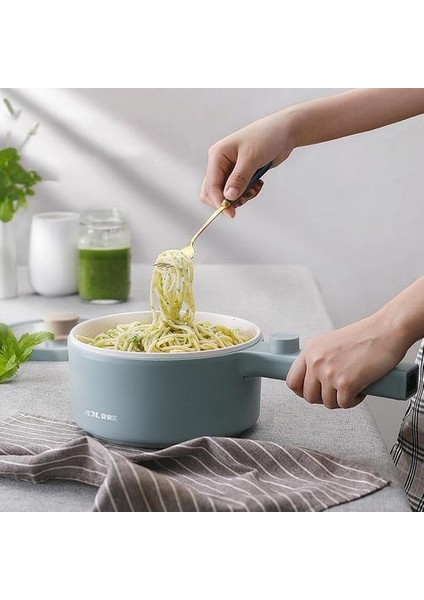 600 W Ev Elektrikli Ocak 1.5l Uzun Saplı Elektrik Tavaya Işlevli Noodle Ocak Sıcak Pot Mutfak Aletleri | Multicokers (Yeşil) (Yurt Dışından)