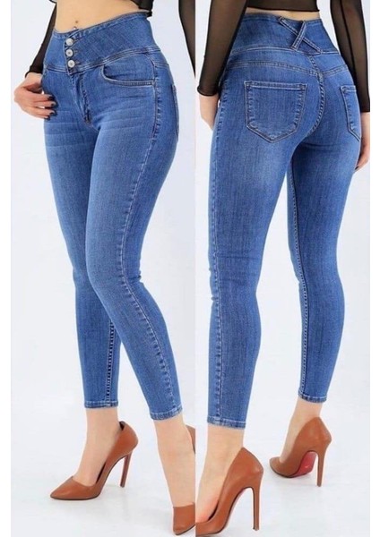 Yüksek Bel Likralı Jean Pantolon fiyatları