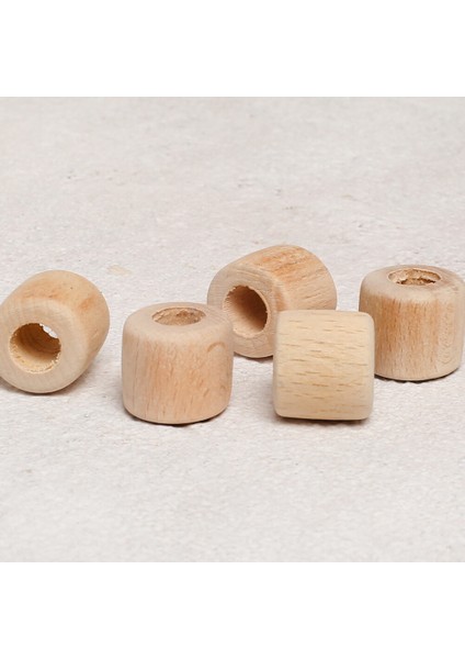 Crafts 5 Adet Ham Boru Ahşap Boncuk 20MM