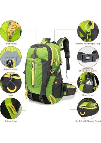 40L Su Geçirmez Tırmanma Taktik Sırt Çantası Seyahat Yürüyüş Sırt Çantası Laptop Daypack Trekking Sırt Çantası Açık Erkekler Kadınlar Spor Çantası | Çantalar Tırmanma (Yurt Dışından) modelleri