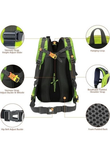 40L Su Geçirmez Tırmanma Taktik Sırt Çantası Seyahat Yürüyüş Sırt Çantası Laptop Daypack Trekking Sırt Çantası Açık Erkekler Kadınlar Spor Çantası | Çantalar Tırmanma (Yurt Dışından) fırsatları
