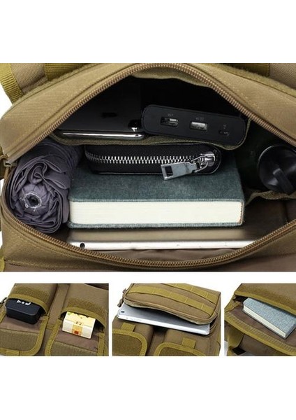 Erkekler Askeri Taktik Çanta Molle Messenger Omuz Çantaları Su Geçirmez Erkek Kamuflaj Tek Kemer Çuval Çanta Açık (Yurt Dışından)