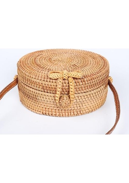 Yuvarlak Saman Torbaları Kadın Yaz Rattan Çantası El Yapımı Dokuma Plaj Çapraz Vücut Çantası Çember Bohemia Çanta Bali | Rattan Çanta | Saman Çanta Crossbody Çanta (Yurt Dışından) fiyatları