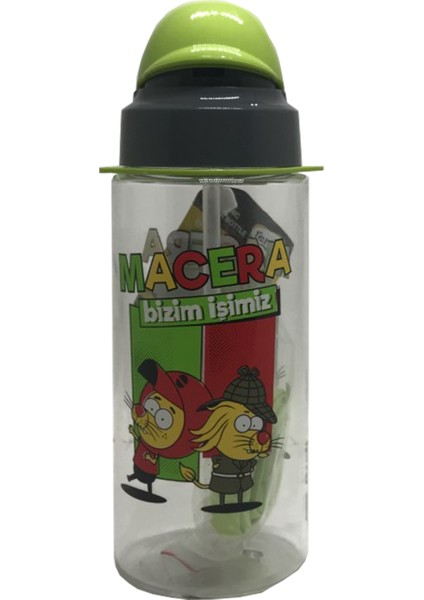 Kral Şakir Desenli Pipetli Tritan Matara 500 ml