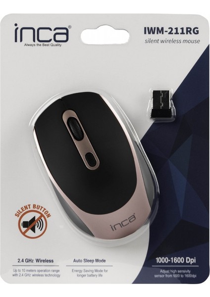 IWM-211RG 1600 Dpi Sessiz Kablosuz Mouse Rose Gold Wireless