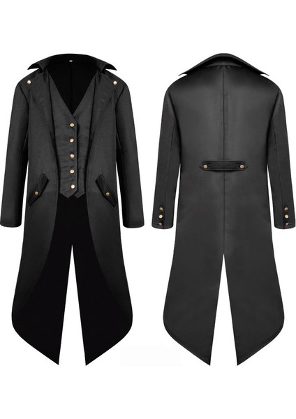 Ortaçağ Viking Punk Cosplay Kostüm - Siyah (Yurt Dışından) fırsatları