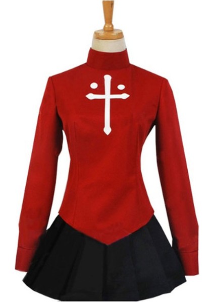 Rin Tohsaka Cosplay Kostüm - Kırmızı (Yurt Dışından)