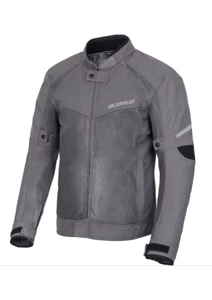 JK-118 Motosiklet Fileli Erkek Montu Yazlık Gri 2x-Large