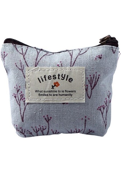 Unisex Kanvas Çanta Kadın Çiçek Desen Sikke Para Kart Sahibinin Cüzdan Kılıf Fermuar (Yurt Dışından)