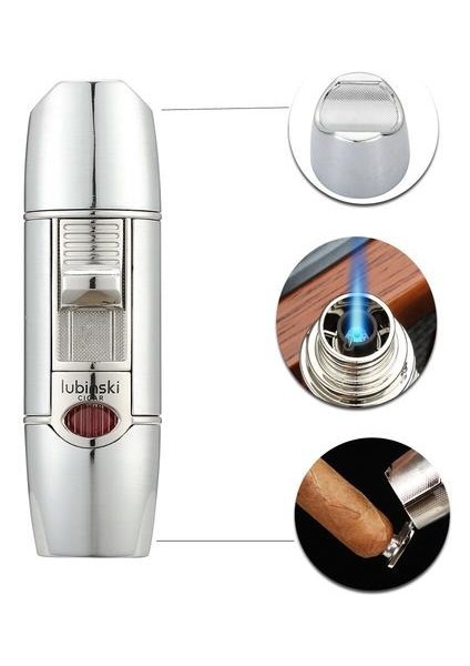 Puro Çakmak Metal Taşınabilir Ayrılabilir Puro Tutucu Kapak Gaz Çakmak ile Puro Punch Kesici | Puro Aksesuarları (Yurt Dışından) fiyatları