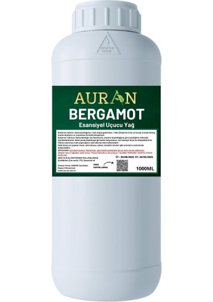 Bergamot Uçucu Esansiyel Yağ Oda Kokusu 1 lt