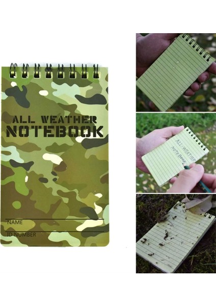 Su Geçirmez Defter Kamuflaj Pvc Kapak Bloknot Günlük Yapılacaklar Listesi Gevşek Yapraklı Bobin Not Defteri