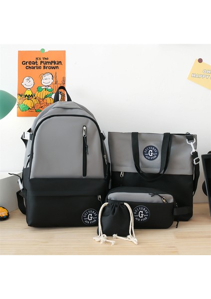 4 Adet Büyük Kapasiteli Sırt Çantası Seti - Siyah (Yurt Dışından)